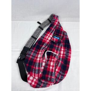 Kavu Rope Bag Polar Red Plaid Flannel Sling Crossbody Backpack Cabin Gorpcore